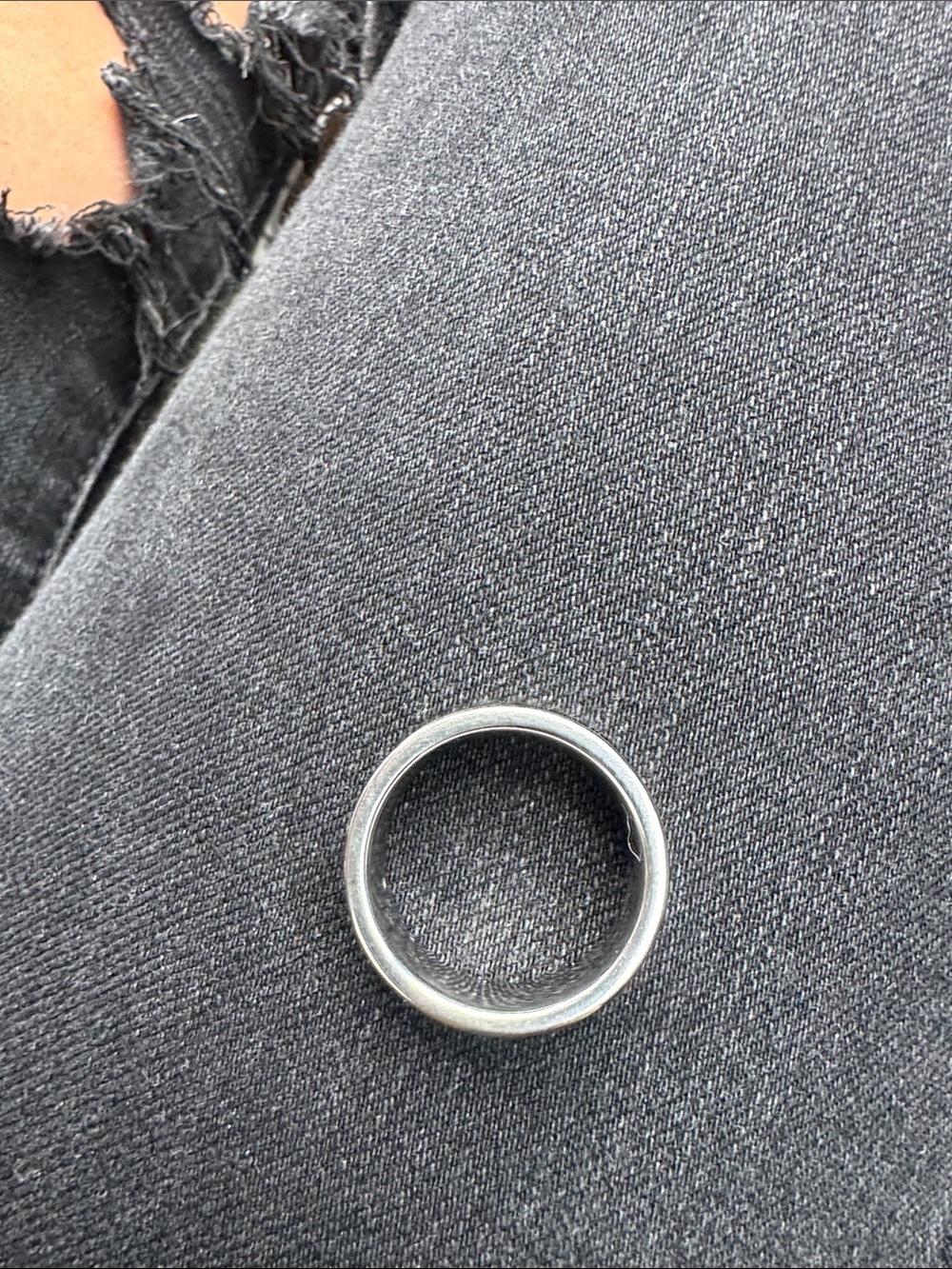 Men's Classic Black Silver-Tone Band Ring
